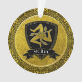 Elegant Baroque Gold Sicilian Trinacria Ornament (voorkant)