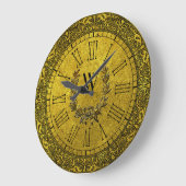 Elegant Baroque Gold Wreatmonogram Grote Klok (Hoek)