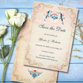 Elegant Baroque Hummingbird Old Mexico Wedding Save The Date