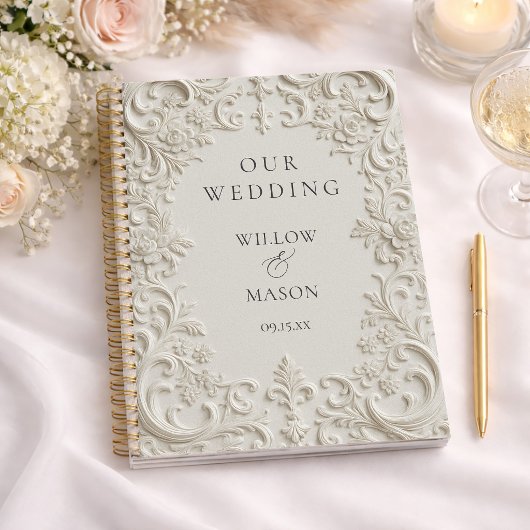 Elegant Baroque Ivory Floral Classic Wedding Planner