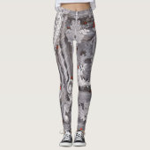 Elegant Baroque Marble Pillar & Red Ladybug Art Leggings (Voorkant)