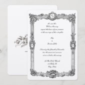 Elegant  Baroque Rococo Lijst Wedding Kaart (Voorkant / Achterkant)