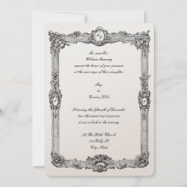 Elegant  Baroque Rococo Lijst Wedding Kaart