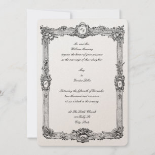 Elegant  Baroque Rococo Lijst Wedding Kaart