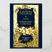 Elegant Baroque Rococo Vogels Wedding Invitations Folie Uitnodiging (Voorkant)