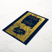 Elegant Baroque Rococo Vogels Wedding Invitations Folie Uitnodiging (Gedraaid)