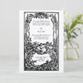 Elegant Baroque Rococo Vogels Wedding Invitations Kaart (Staand voorkant)