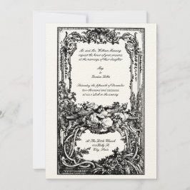 Elegant Baroque Rococo Vogels Wedding Invitations Kaart