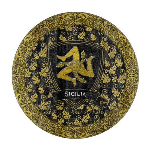 Elegant Baroque Sicilian Trinacria Snijplank (Voorkant)