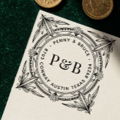 Elegant Baroque Wooden Return Address Stamp Rubberstempel