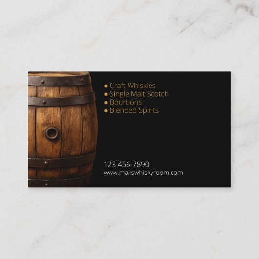 Elegant Barrelhouse en Whisky kamer Visitekaartje (Achterkant)