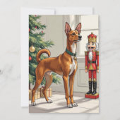 Elegant Basenji Dog Nutcracker Modern Christmas Feestdagenkaart (Voorkant)