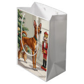 Elegant Basenji Dog Nutcracker Modern Christmas Medium Cadeauzakje (Achterkant Gekanteld)
