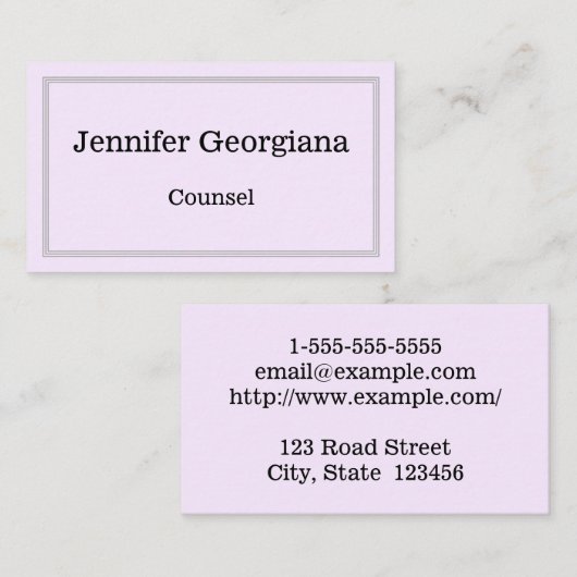 Elegant & Basic Counsel Visitekaartje (Voorkant / Achterkant)
