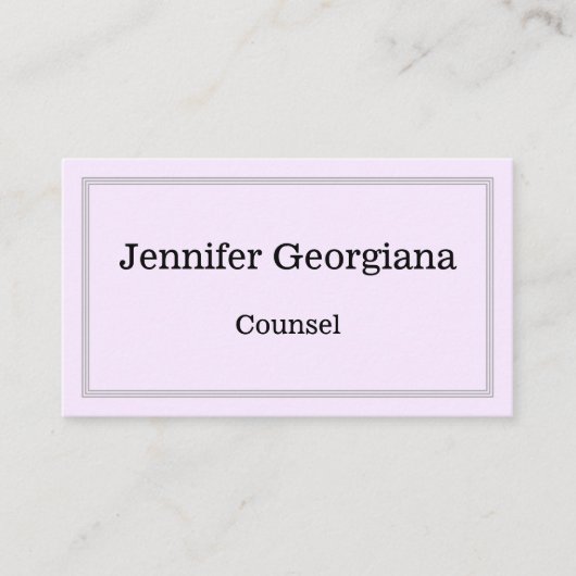 Elegant & Basic Counsel Visitekaartje (Voorkant)