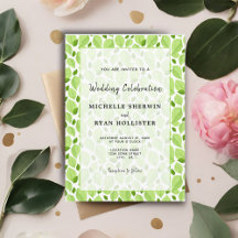 Elegant Basil Leaf Pattern Green Botanical Wedding