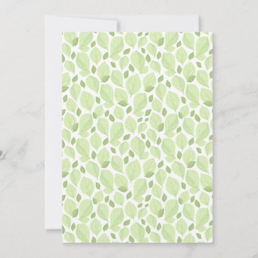 Elegant Basil Leaf Pattern Green Botanical Wedding Kaart (Achterkant)