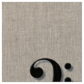 Elegant Bass Clef Fabric Stof (Close Up)