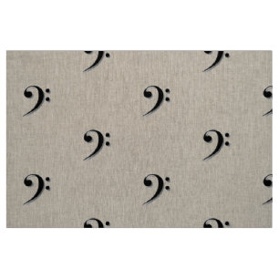 Elegant Bass Clef Fabric Stof