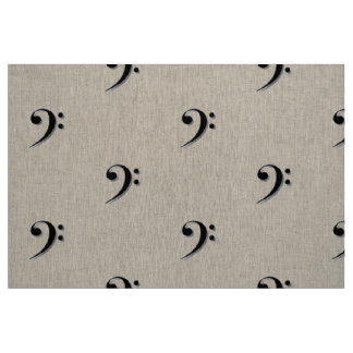 Elegant Bass Clef Fabric Stof
