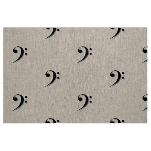 Elegant Bass Clef Fabric Stof (Fat Quarter)