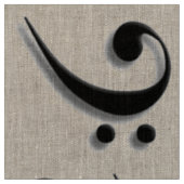 Elegant Bass Clef Fabric Stof (Close Up)