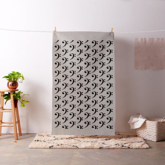 Elegant Bass Clef Fabric Stof (Voorbeeld)