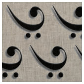 Elegant Bass Clef Fabric Stof (Swatch)