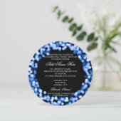 Elegant Bat Mitzvah Blue Sparkly Lights Kaart (Staand voorkant)