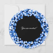 Elegant Bat Mitzvah Blue Sparkly Lights Kaart (Achterkant)