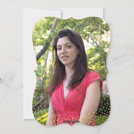 ELEGANT BAT MITZVAH mini rustiek goud confetti aqu Kaart (Achterkant)