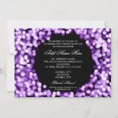 Elegant Bat Mitzvah Paarse Sparkly Lights Kaart (Voorkant)