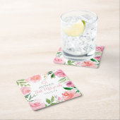 Elegant Bat Mitzvah Party Personalized Pink Floral Kartonnen Onderzetters (Insitu)