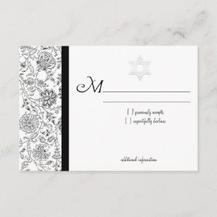 Elegant Bat Mitzvah RSVP-kaarten RSVP Kaartje