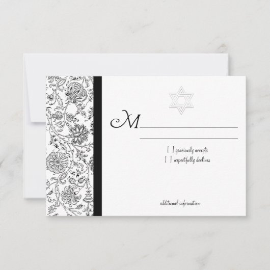 Elegant Bat Mitzvah RSVP-kaarten RSVP Kaartje (Voorkant)