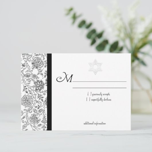 Elegant Bat Mitzvah RSVP-kaarten RSVP Kaartje (Staand voorkant)