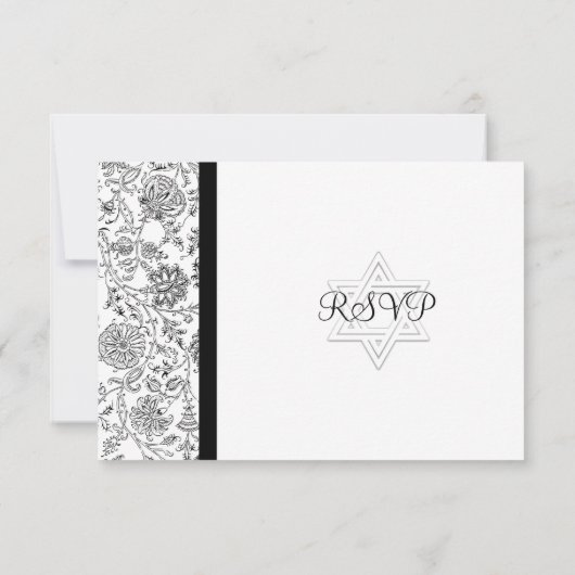 Elegant Bat Mitzvah RSVP-kaarten RSVP Kaartje (Achterkant)