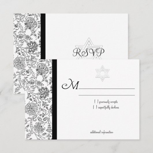 Elegant Bat Mitzvah RSVP-kaarten RSVP Kaartje (Voorkant / Achterkant)