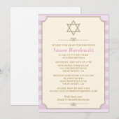 Elegant Bat Mitzvah Uitnodiging (Voorkant / Achterkant)
