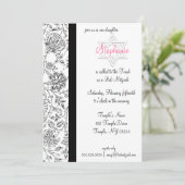 Elegant Bat Mitzvah Uitnodigingen (Staand voorkant)