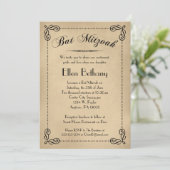 Elegant Bat Mitzvah Uitnodigingen (Staand voorkant)