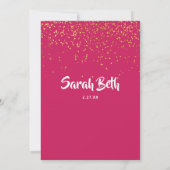 Elegant Bat Mitzvah Waterverf Glitter Uitnodiging (Achterkant)