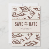 Elegant Batik Beauty:  bruin Save the Date (Voorkant)