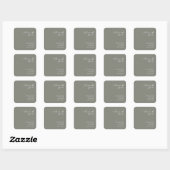 Elegant Batleship Gray Minimal Hartelijk dank voor Vierkante Sticker (Vel)