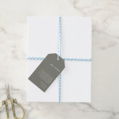 Elegant Batleship Gray Minimal Weddenschap Welkom Cadeaulabel (Met Touw)