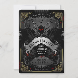 Elegant Batty Delight Halloween Party Invitation Kaart