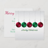 Elegant bauble en sterren kaart (Voorkant / Achterkant)