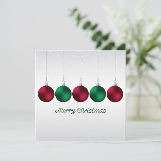 Elegant bauble en sterren kaart (Staand voorkant)