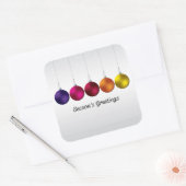 Elegant bauble en sterren vierkante sticker (Envelop)