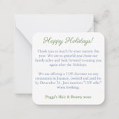 Elegant Baubles Small Business Logo Prettige feest Notitiekaartje (Achterkant)